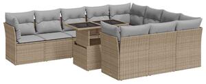 VidaXL Polyrattan Kerti Ülőgarnitúra - Bézs - 11 részes