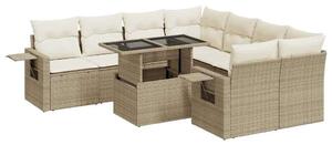 VidaXL Polyrattan Kerti Ülőgarnitúra - 9 részes - Bézs