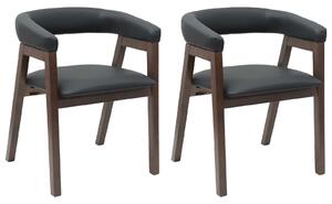 VidaXL Étkező Székek 2 pcs Világos Barna 54 x 57 x 73 cm Tömör Gumi Fa