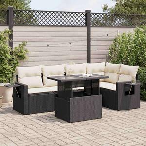 VidaXL Polyrattan Kerti Ülőgarnitúra - 6 részes - Fekete