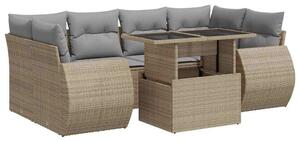 VidaXL Polyrattan Kerti Ülőgarnitúra - 7 részes - Bézs