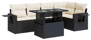VidaXL Polyrattan Kerti Ülőgarnitúra - 6 részes - Fekete
