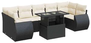 VidaXL Polyrattan Kerti Ülőgarnitúra - 8 részes - Fekete