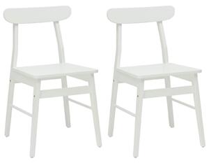 VidaXL Étkezőszék 2 pcs Fehér 43 x 44,5 x 77 cm Tömör Gumi Fa
