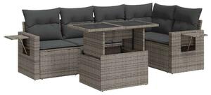 VidaXL Polyrattan Kerti Ülőgarnitúra - 6 részes - Szürke