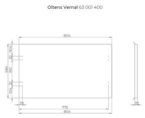 Oltens Vernal szekrény feletti pult 80.4x46.4 cm grafit 63001400