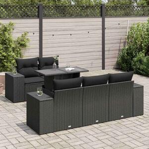 VidaXL Polyrattan Kerti Ülőgarnitúra - 6 részes - Fekete
