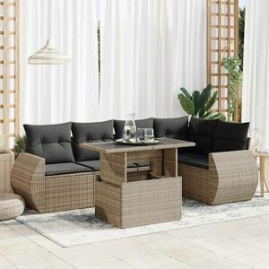 VidaXL Polyrattan Kerti Ülőgarnitúra - 6 részes - Szürke