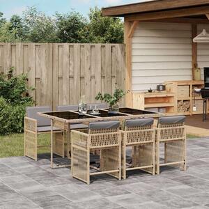 VidaXL Polyrattan Kerti Étkezőgarnitúra - 7 részes