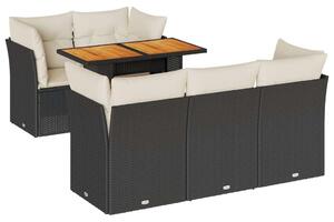 VidaXL Polyrattan Kerti Ülőgarnitúra - 6 részes - Fekete