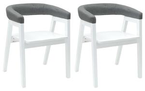 VidaXL Étkező Székek 2 pcs Fehér 54 x 57 x 73 cm Tömör Gumi Fa