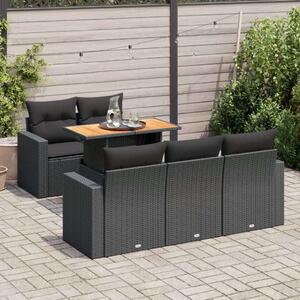 VidaXL Polyrattan Kerti Ülőgarnitúra - 6 részes - Fekete