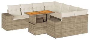 VidaXL Polyrattan Kerti Ülőgarnitúra - 9 részes - Bézs