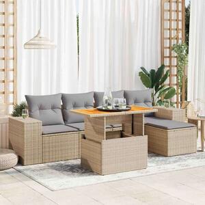 VidaXL Polyrattan Kerti Ülőgarnitúra - 6 részes - Bézs