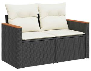 VidaXL Polyrattan Kerti Ülőgarnitúra - 7 részes - Fekete