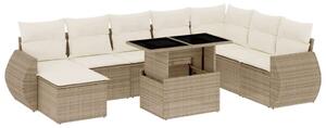 VidaXL Polyrattan Kerti Ülőgarnitúra - 9 részes - Bézs