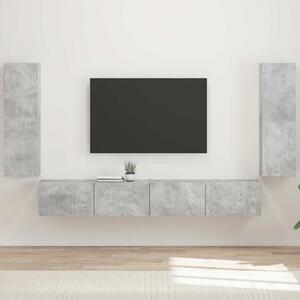 VidaXL TV falit kabinet szett 4 pcs Beton Szürke Faanyag