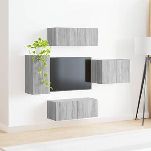 VidaXL TV falit kabinet szett 4 pcs Szürke Sonoma Faanyag