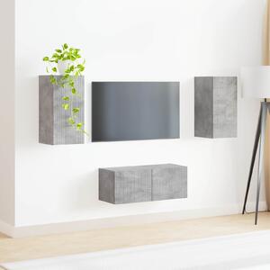 VidaXL TV szekrény garnitúra 2 pcs Beton Szürke Faanyag