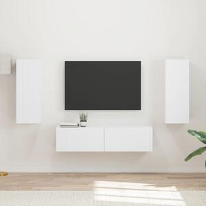 VidaXL TV szekrény garnitúra Falra szerelhető 2 pcs Fehér Faanyag