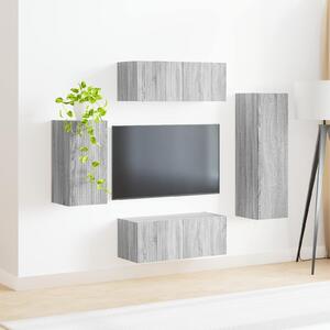 VidaXL TV szekrény garnitúra 4 pcs Szürke Sonoma Faanyag
