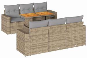 VidaXL Polyrattan Kerti Ülőgarnitúra - 7 részes - Bézs