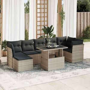 VidaXL Polyrattan Kerti Ülőgarnitúra - 8 részes - Világosszürke