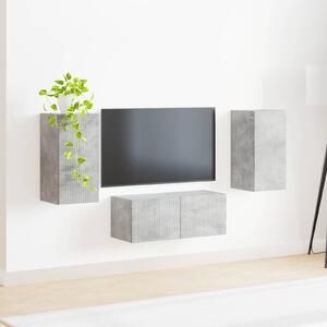 VidaXL TV szekrény garnitúra 6 pcs Beton Szürke Faanyag
