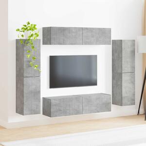 VidaXL TV szekrény garnitúra 8 pcs Beton Szürke Faanyag