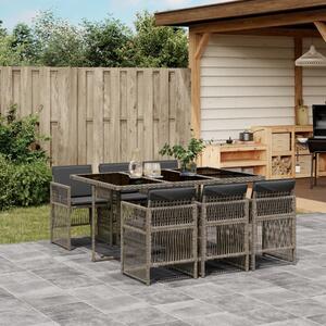 VidaXL Polyrattan Kerti Étkezőgarnitúra - 7 részes, Szürke