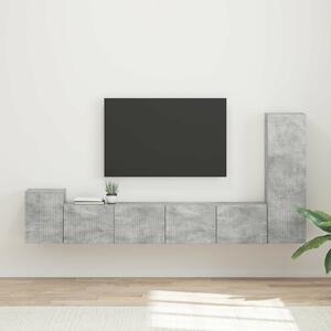 VidaXL TV szekrény garnitúra 3 pcs Beton Szürke Faanyag