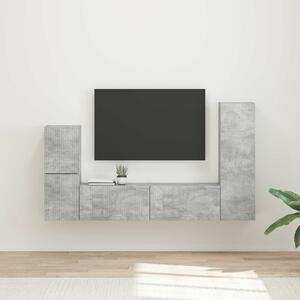 VidaXL TV szekrény garnitúra 4 pcs Beton Szürke Faanyag