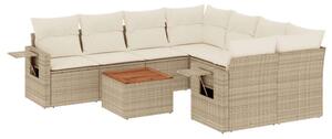 VidaXL Polyrattan Kerti Ülőgarnitúra - 9 részes - Bézs