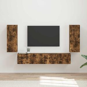 VidaXL TV falit kabinet szett 4 pcs Füstölt tölgy Faanyag