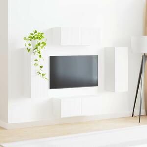VidaXL TV falit kabinet szett Falra szerelhető 4 pcs Fehér Faanyag