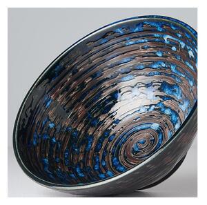 Copper Swirl sötétkék kerámia tál, ø 20 cm - MIJ
