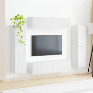 VidaXL TV szekrény garnitúra 8 pcs Fehér Faanyag
