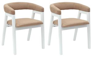VidaXL Étkező Székek 2 pcs Fehér 54 x 57 x 73 cm Tömör Gumi Fa
