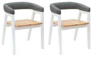 VidaXL Étkező Székek 2 pcs Fehér 54 x 57 x 73 cm Tömör Gumi Fa