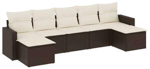 Polyrattan Kerti Ülőgarnitúra - 7 részes - Barna