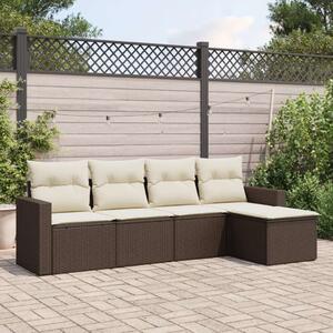 VidaXL Polyrattan Kerti Ülőgarnitúra - 5 részes - Barna