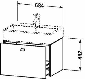 Duravit Brioso szekrény 68.4x45.9x44.2 cm Függesztett, mosdó alatti fehér BR405401818