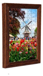 Amszterdam puzzle képkeret középbarna