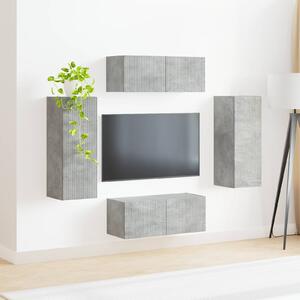 VidaXL TV falit kabinet szett 4 pcs Beton Szürke Faanyag