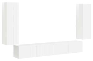 VidaXL TV falit kabinet szett 4 pcs Magas Fényű Fehér Faanyag