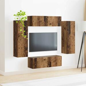 VidaXL TV falit kabinet szett 4 pcs 29,5 x 31 x 100 cm Öreg fa Faanyag