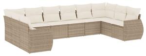 VidaXL Polyrattan Kerti Ülőgarnitúra - 10 részes - Bézs