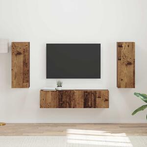 VidaXL TV szekrény garnitúra Falra szerelhető 2 pcs Öreg fa Faanyag