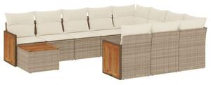 VidaXL Polyrattan Kerti Ülőgarnitúra - 11 részes - Bézs