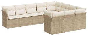 VidaXL Polyrattan Kerti Ülőgarnitúra - 10 részes - Bézs
